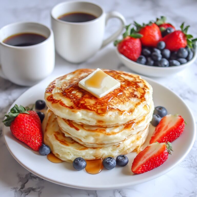 Fluffy Pancakes with Fresh Berries and Maple Syrup Recipe
